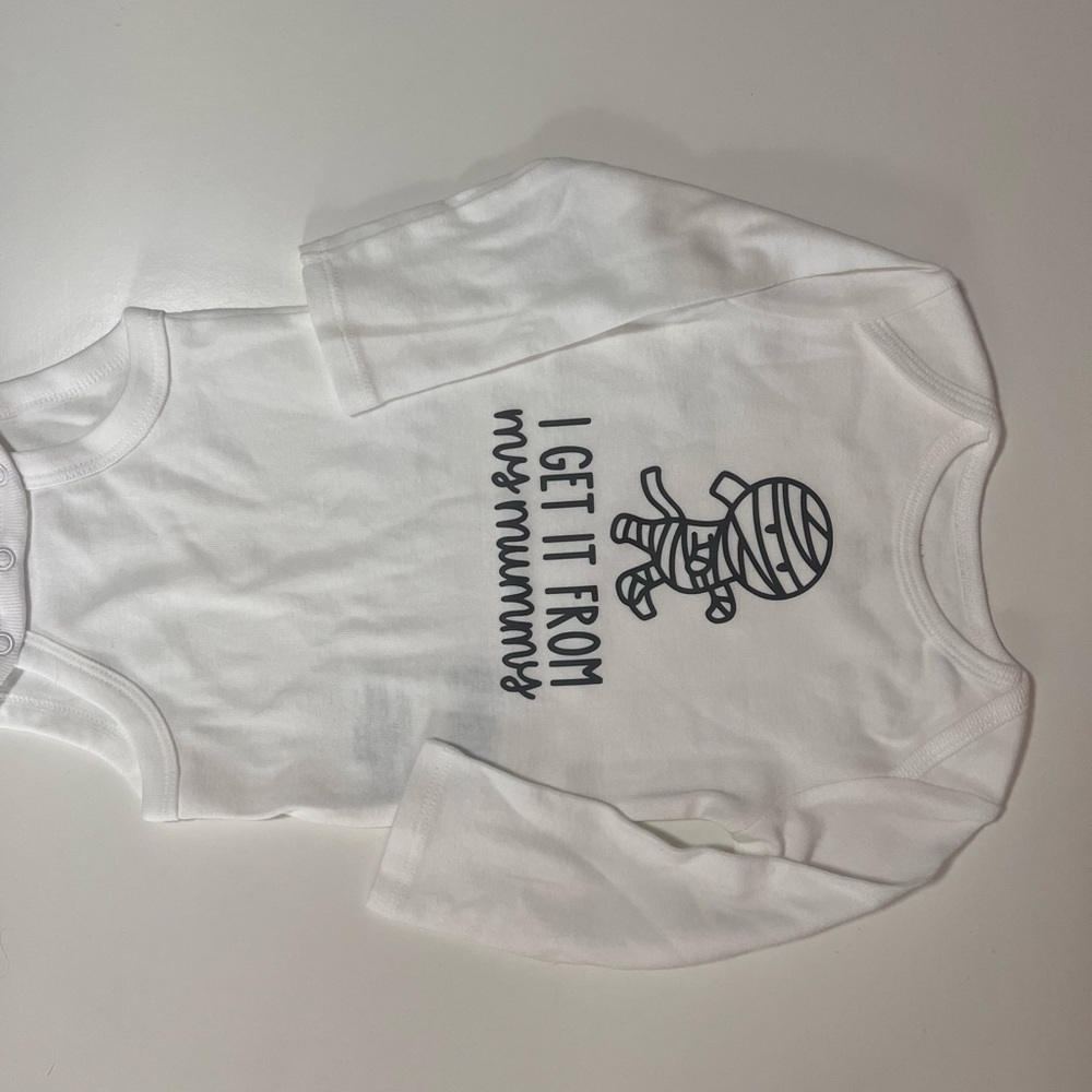 Simple Joys White Baby Onesie with Mummy Design